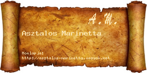 Asztalos Marinetta névjegykártya